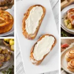 Collage di ricette con la mela facili e veloci: Torta di carote e mele senza uova; Crema pasticciera alle mele senza uova su crostino integrale; Biscotti morbidi alla mela senza burro; Girelle light di mele e cannella; Arrosto di lonza magra con salsa alle mele