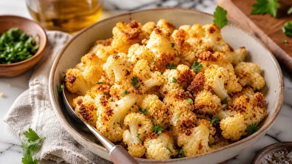 Cavolfiore gratinato al forno con paprika e prezzemolo