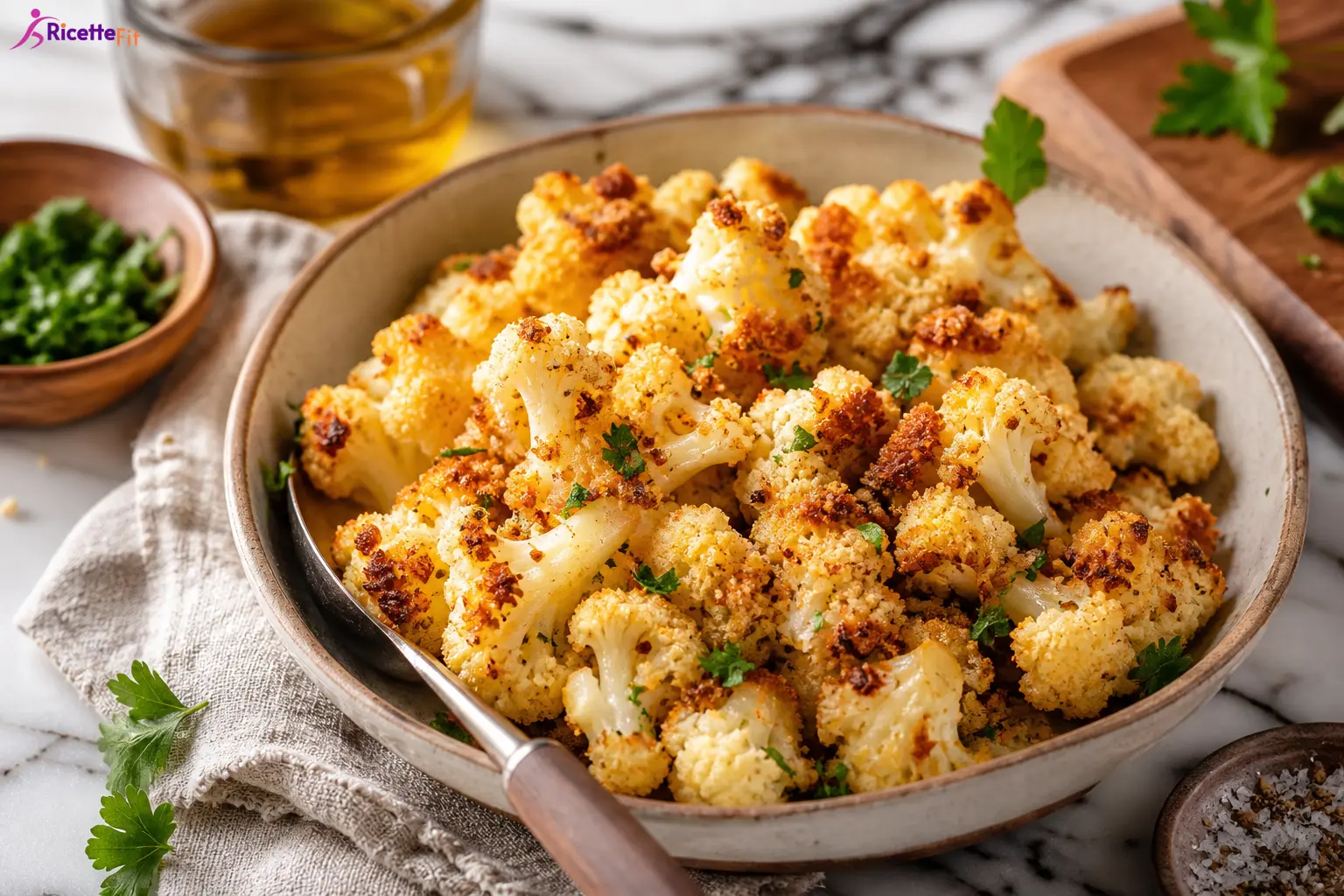 Cavolfiore gratinato al forno con salsa allo yogurt e paprika