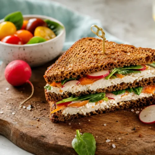Sandwich al pollo e ortaggi croccanti