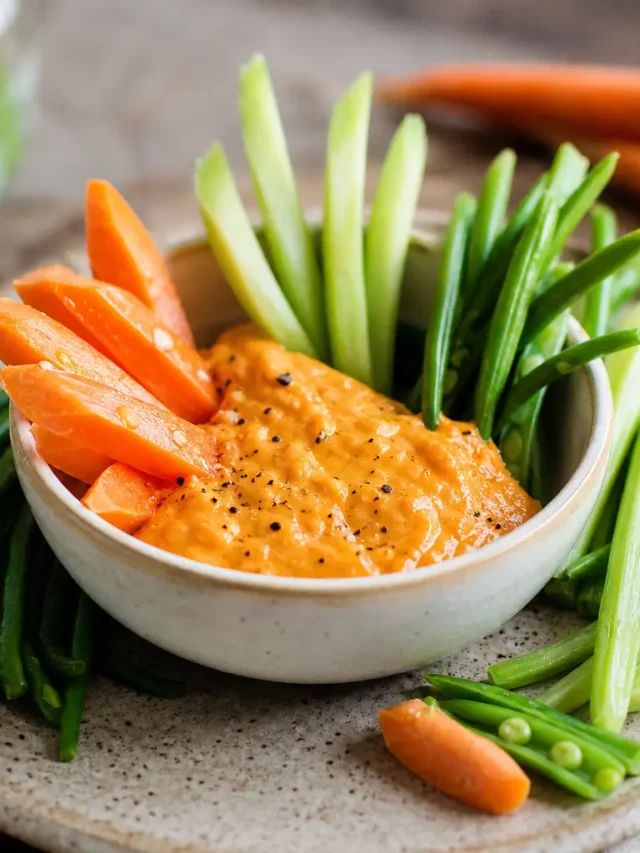 Pinzimonio con salsa alla pesca e verdure croccanti