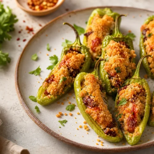 Friggitelli ripieni vegetariani gratinati al forno