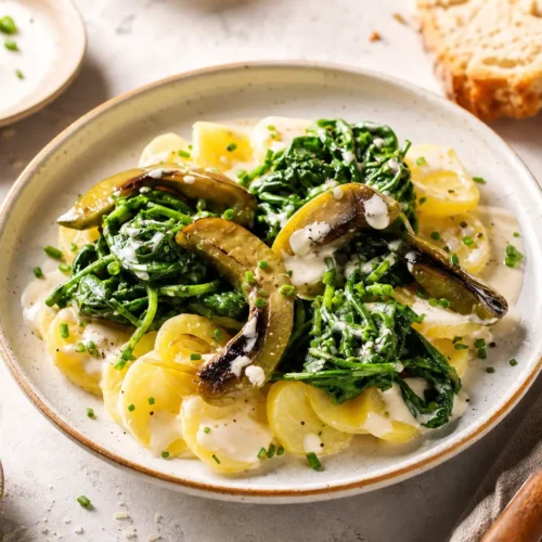 Insalata di peperoni e patate con salsa al parmigiano