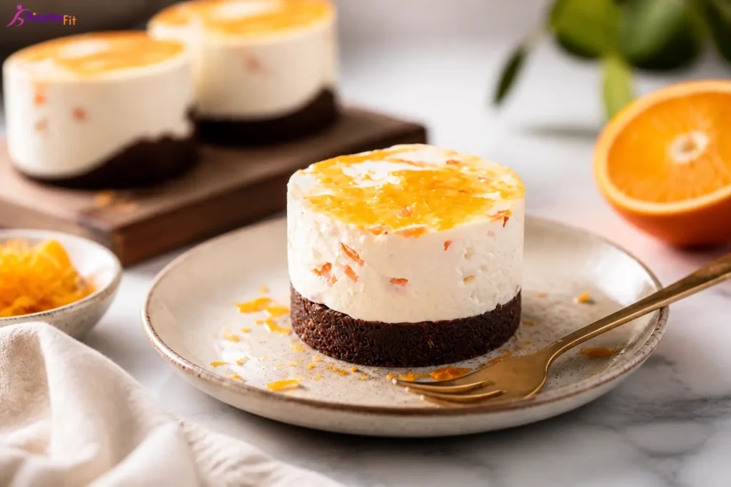 Mini cheesecake fit al melone con base cacao e crema allo yogurt