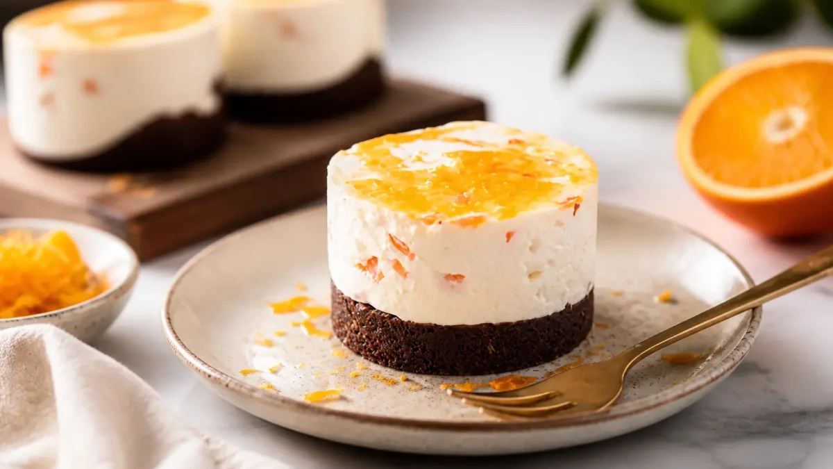 Mini cheesecake fit al melone con base cacao e crema allo yogurt