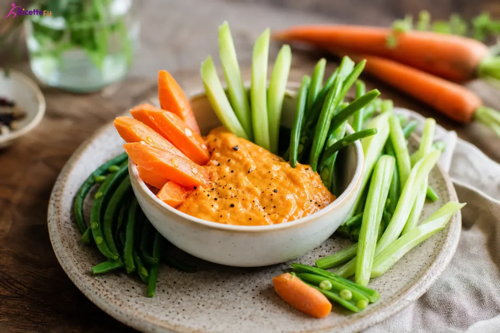 Pinzimonio con salsa alla pesca e verdure croccanti