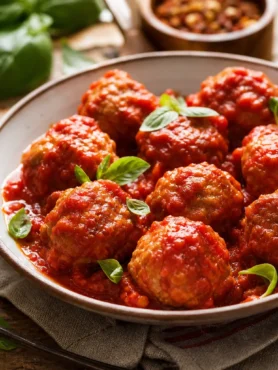 Polpette di pesce spada al sugo con basilico fresco