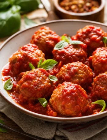 Polpette di pesce spada al sugo con basilico fresco