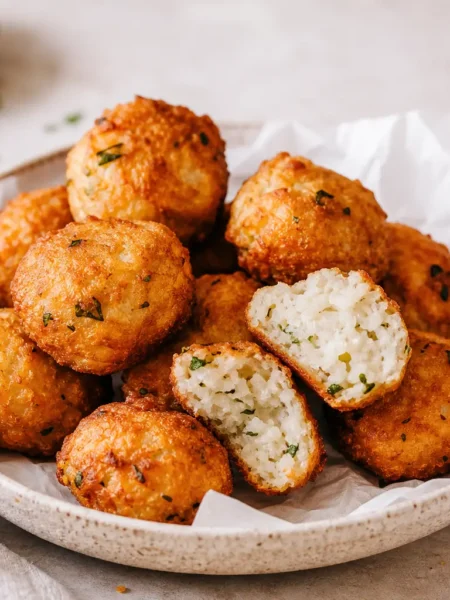 Polpette di spigola e patate light al forno dorate con prezzemolo