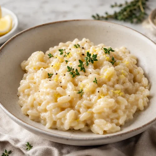 Risotto al limone e timo con yogurt greco