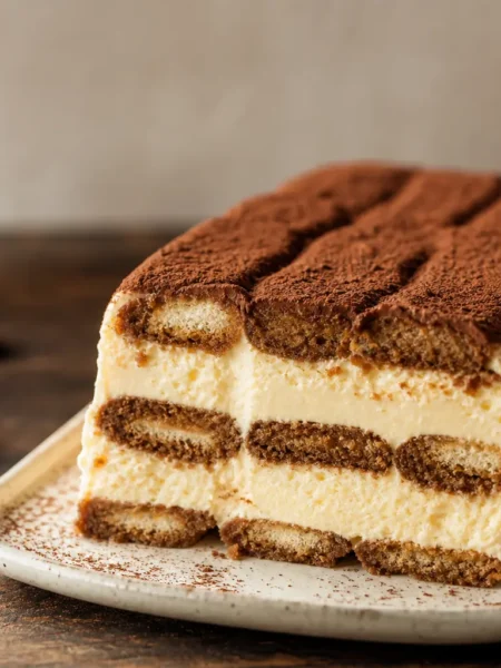 Semifreddo al tiramisù fit con cacao e strati di savoiardi al caffè