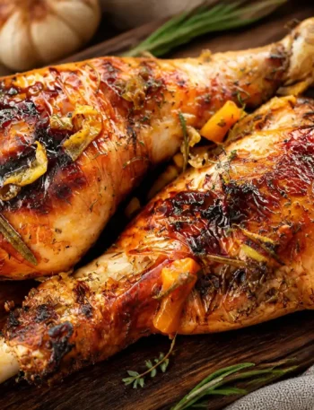 Cosce di tacchino al forno con erbe aromatiche e glassa all'arancia