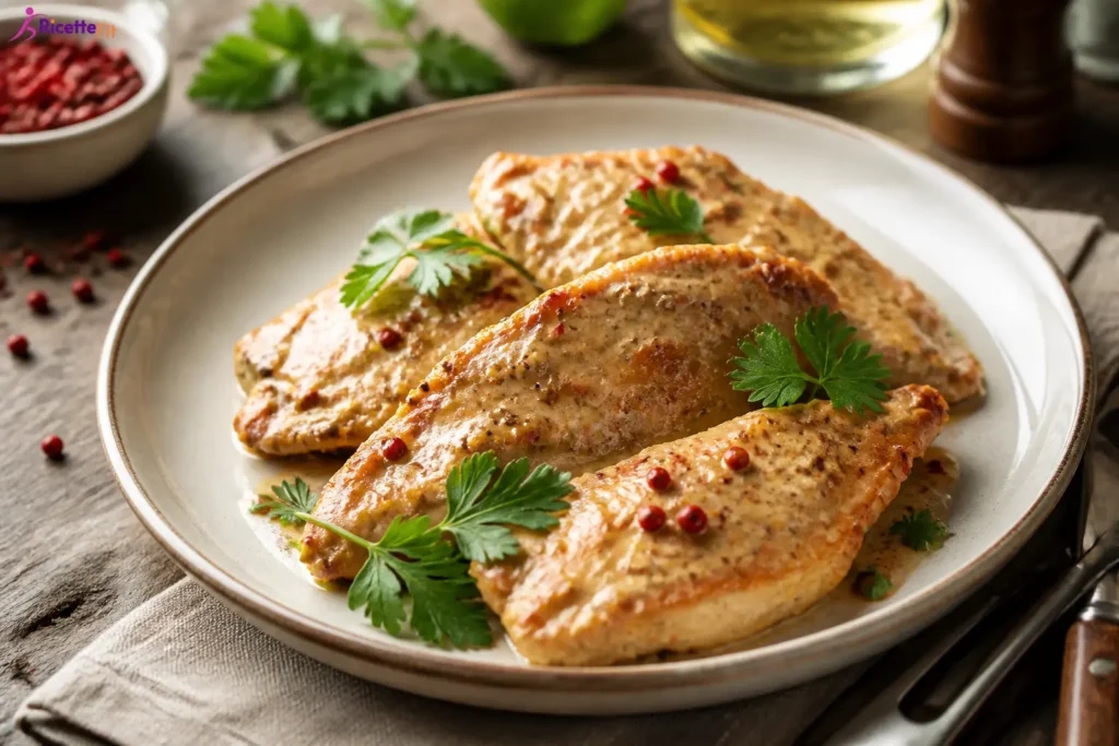Tacchino in padella con salsa allo yogurt greco e senape