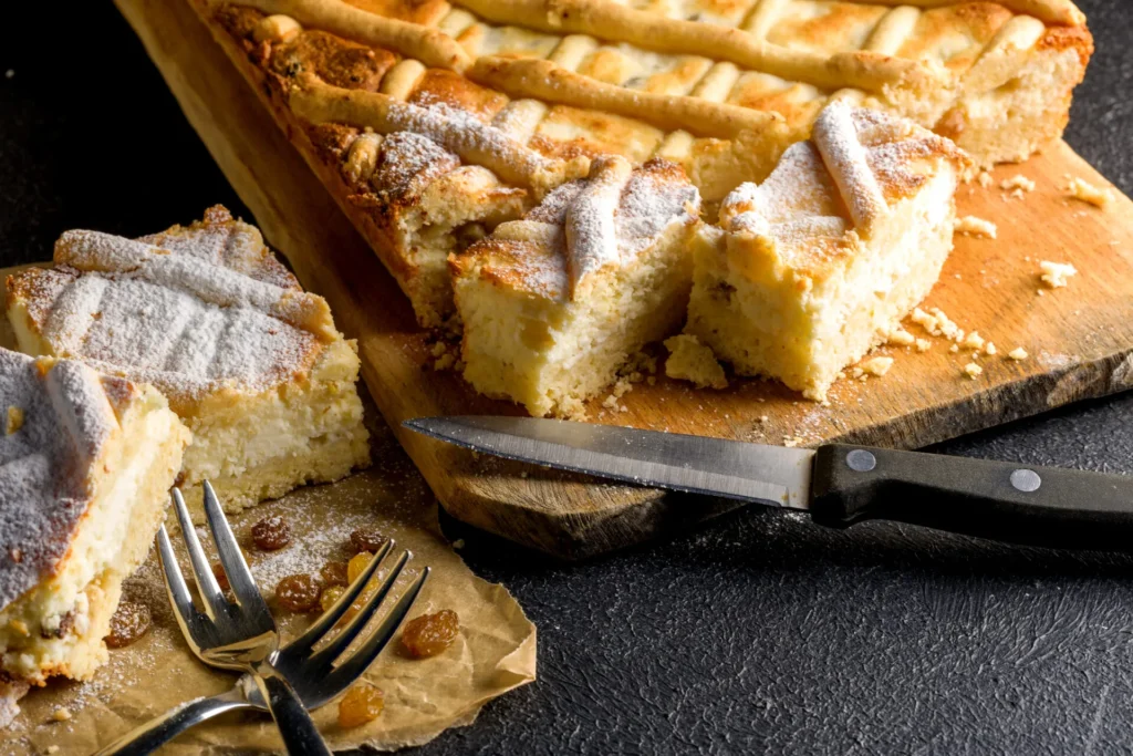 Fetta di schiacciata ricotta e marmellata fit