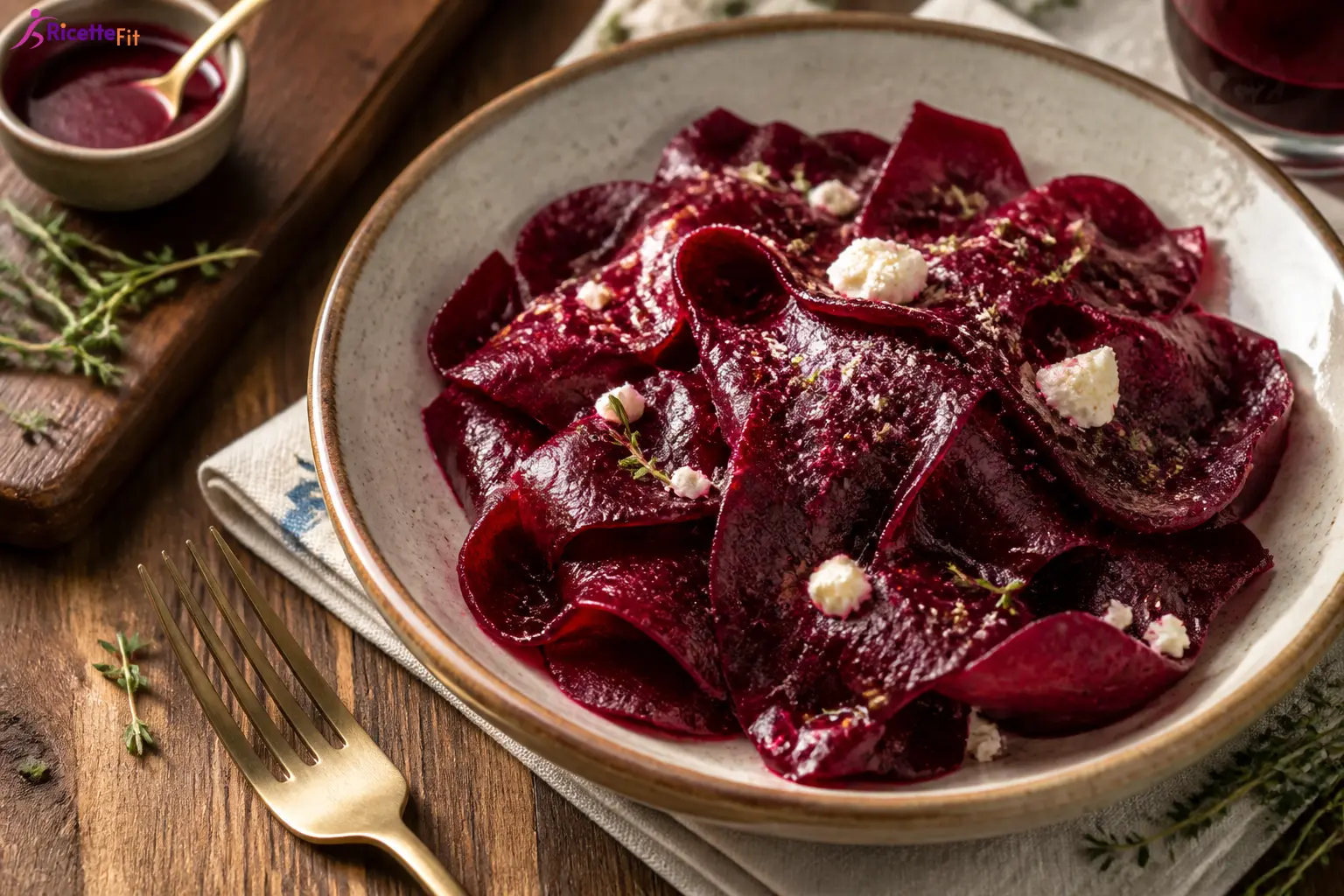 Barbabietole agrodolci al finocchietto con ricotta salata