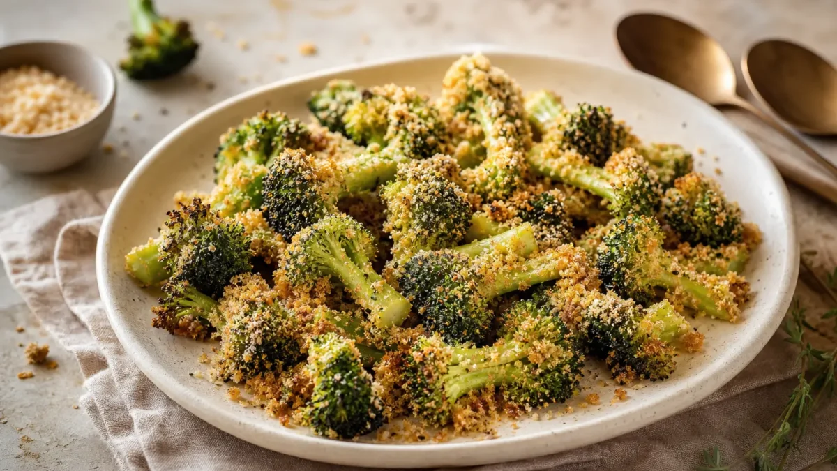 Broccoli croccanti al forno con pangrattato integrale e limone