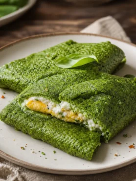 Crepes proteiche salate con spinaci ripiene di ricotta e frittatina