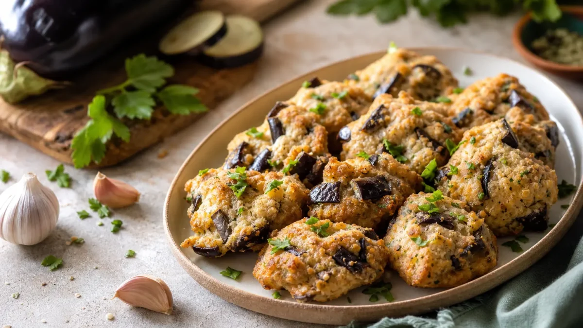 Crocchette di melanzane al forno fit con prezzemolo fresco