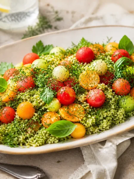 Cuscus alle erbe con anguria, melone e cetriolo