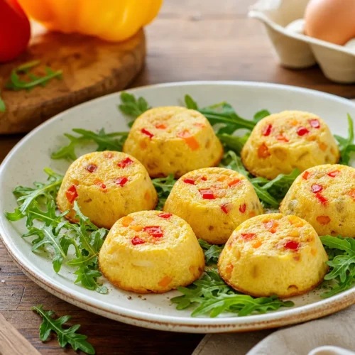 Flan fit di peperoni con rucola