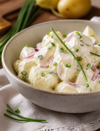 Insalata di patate novelle con yogurt greco ed erba cipollina