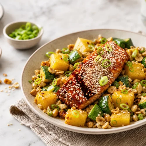 Insalata di tofu croccante con sesamo e lime