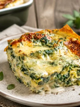 Lasagne light con spinaci e yogurt greco cremose e gratinate