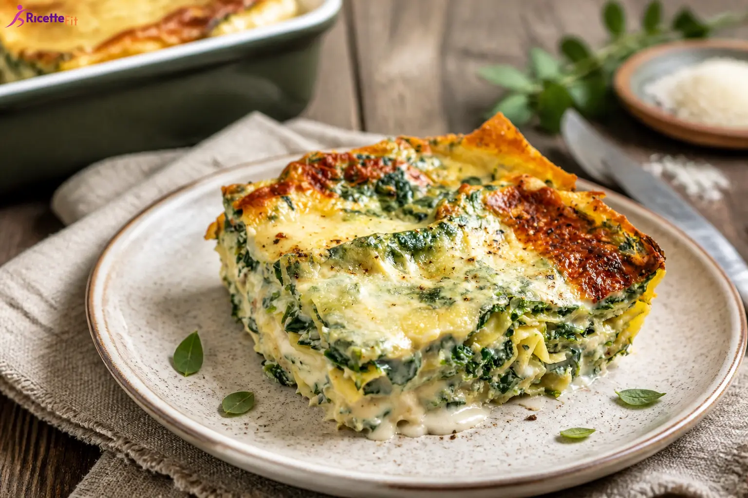 Lasagne light con spinaci e yogurt