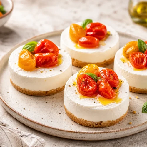 Mini cheesecake salate con pomodorini
