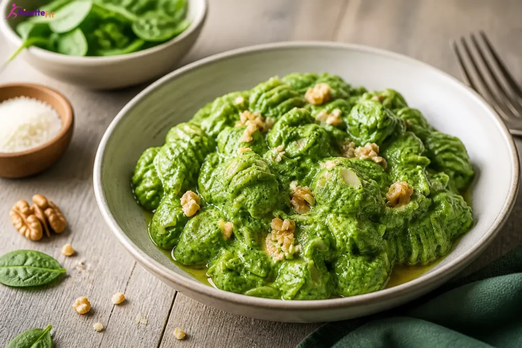 Pasta integrale con crema di cavolo nero e mandorle tostate