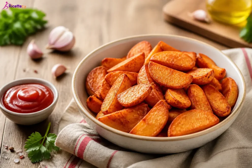 Patate dolci al forno con paprika affumicata e salsa rossa
