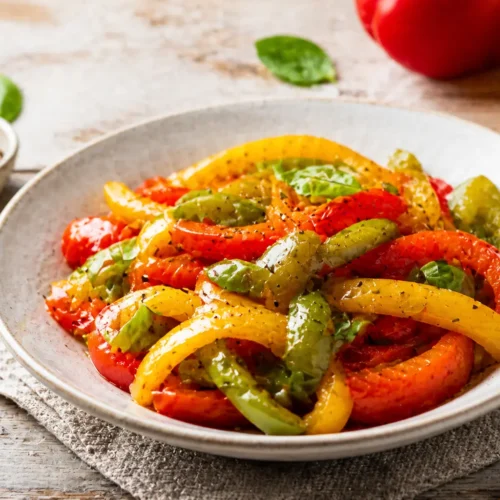 Peperonata piccante fit con basilico fresco