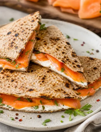 Piadina integrale con salmone affumicato e yogurt greco