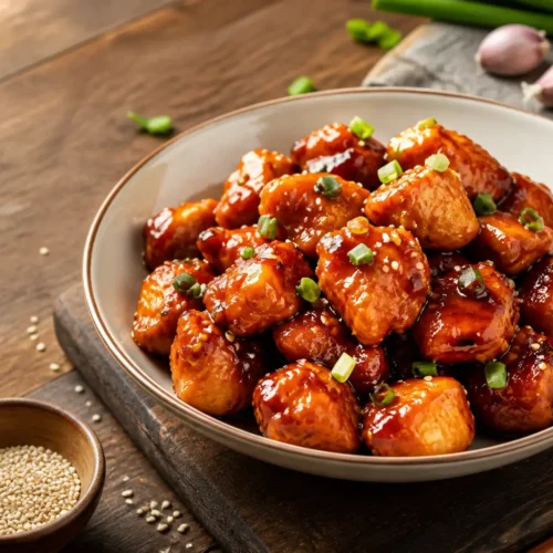 Pollo al sesamo con salsa teriyaki light