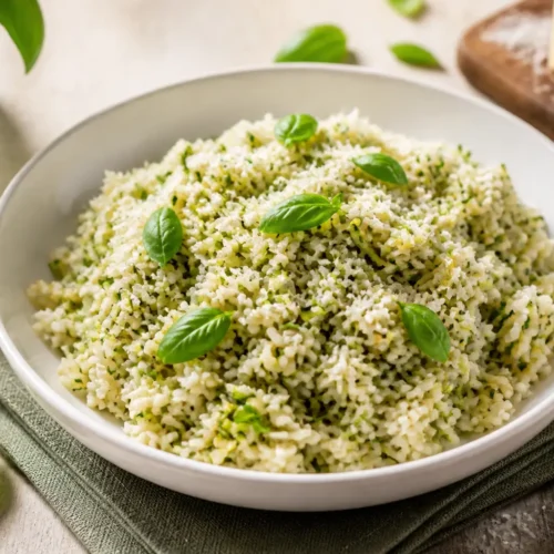 Riso freddo con zucchine, basilico e Parmigiano