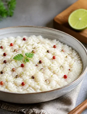 Risotto fit al lime e pepe rosa cremoso con ricotta magra