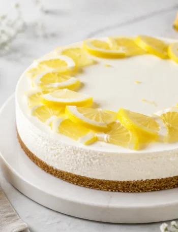 Torta fredda al limone fit con yogurt greco e base integrale