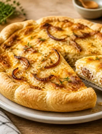 Torta salata fit con peperoni, tonno e ricotta light