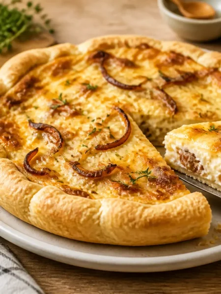 Torta salata fit con peperoni, tonno e ricotta light