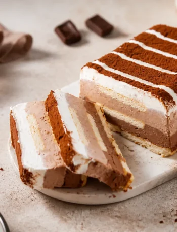 Tronchetto gelato fit panna e cioccolato con cacao e biscotti integrali