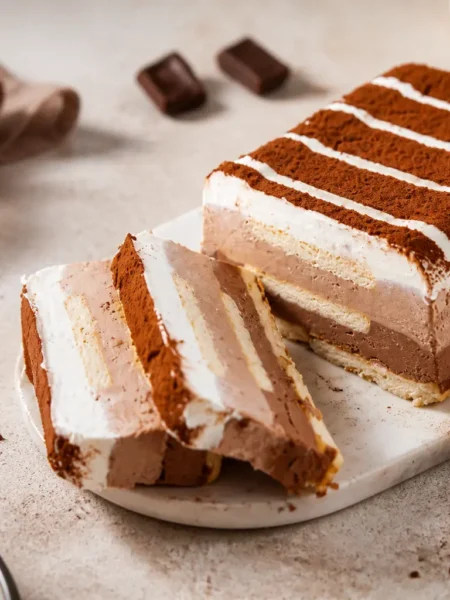 Tronchetto gelato fit panna e cioccolato con cacao e biscotti integrali