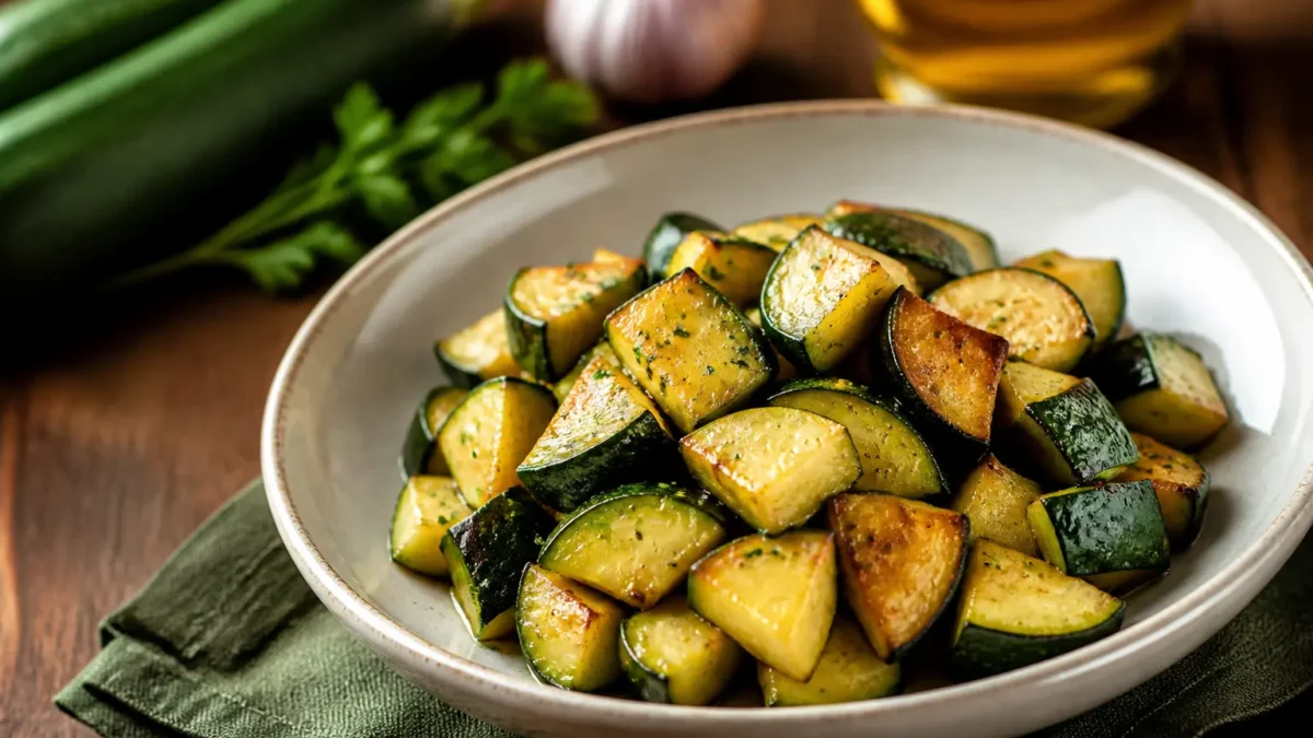Zucchine alla curcuma dorate in ciotola