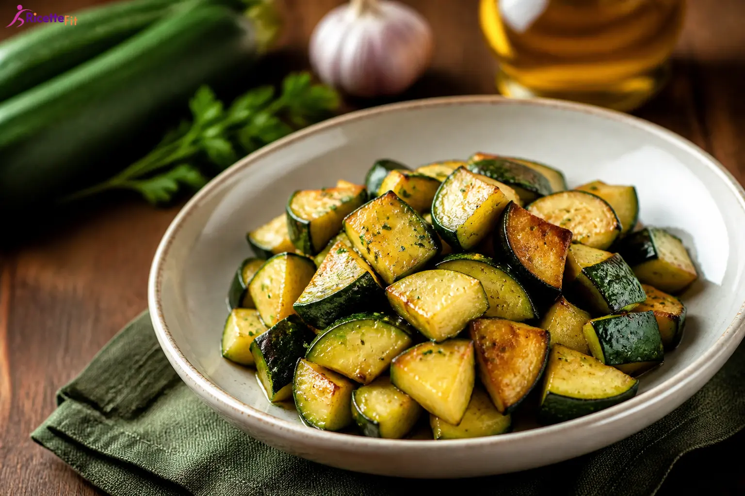 Zucchine alla curcuma dorate in ciotola