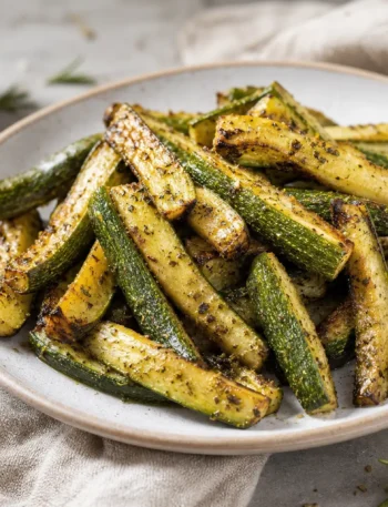Zucchine con friggitrice ad aria dorate con erbe aromatiche