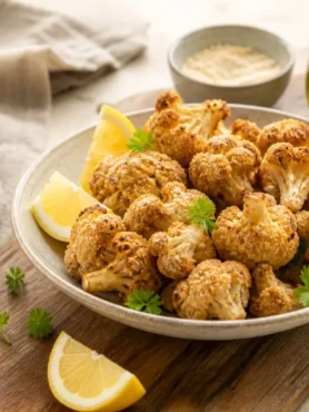 Cavolfiore impanato in friggitrice ad aria con limone e prezzemolo