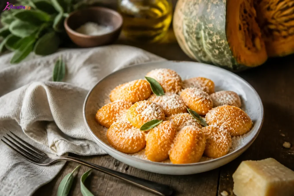 Gnocchi di zucca al cucchiaio con Parmigiano e salvia