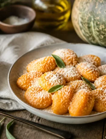 Gnocchi di zucca al cucchiaio con Parmigiano e salvia