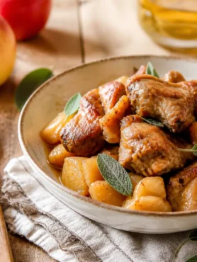 Maiale alle mele in slow cooker con salvia fresca