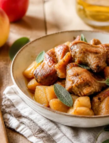 Maiale alle mele in slow cooker con salvia fresca