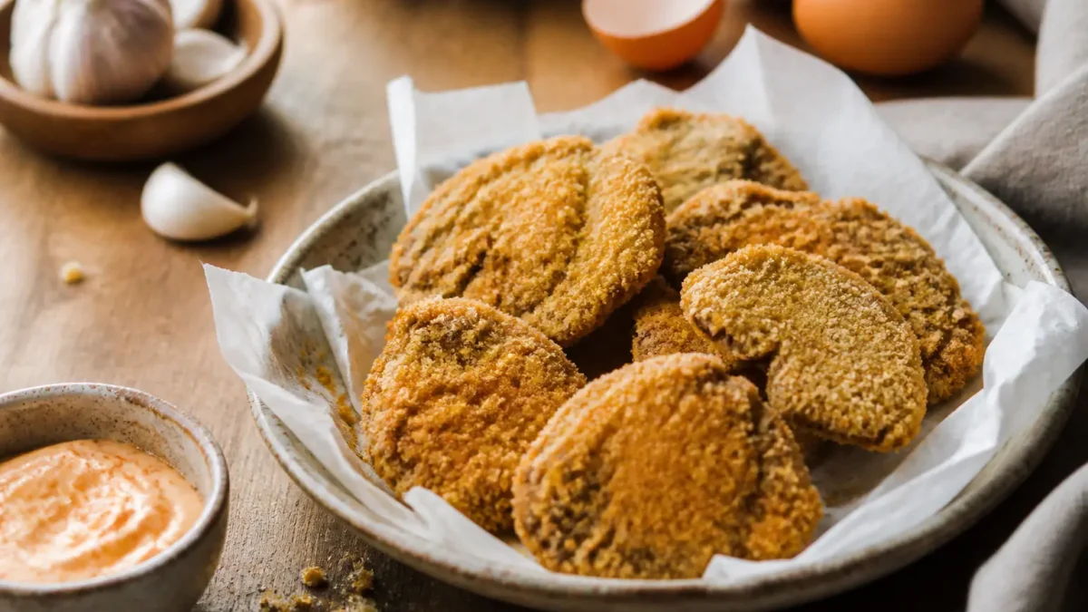 Mazze di tamburo panate e fritte con salsa alla paprika